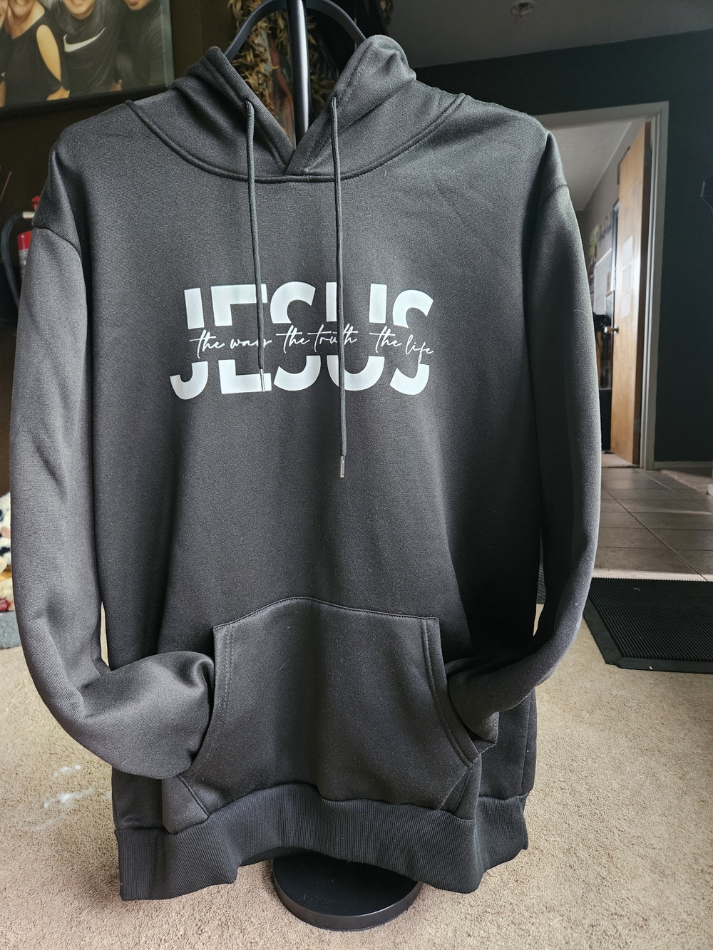 Men's Black 'Jesus' Pullover Hoodie